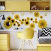 New 2Sheets 25x70cm Sunflower Self Adhesive Decorative Wall Stickers for Living Room Bedroom Kitchen Home Wall Decoration