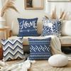 Blue And White Geometric Linen Pillowcase Sofa Cushion Cover Home Decoration Can Be For You 40X40 45X45 50X50