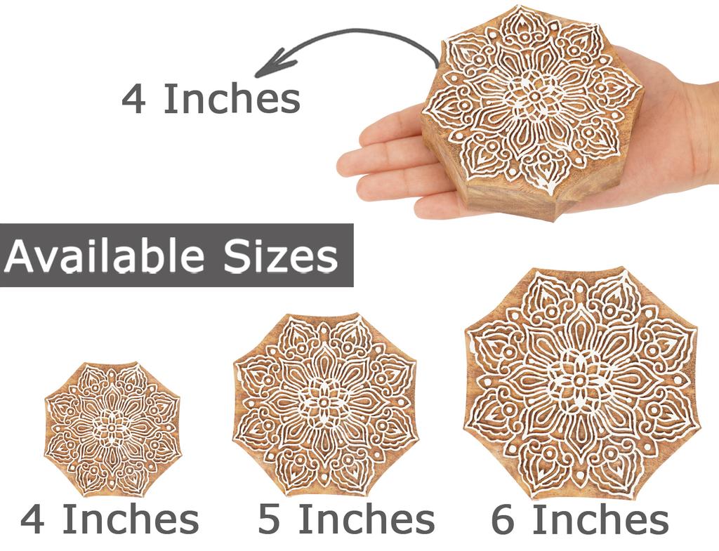 IBA Indianbeautifulart Blok do drukowania tekstyliów Azjatycki motyw mandali Ręcznie rzeźbiony drewniany stempel Drukowanie na bloku drewnianym