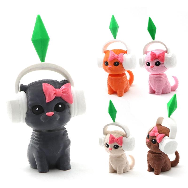 3D Printed Ornament Cartoon Cat Desk Accessories Office Accessories Car Interior Decorations Room Decor