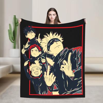 Jujutsu Kaisen Sorcery Fight  Blankets Gojo Satoru  Yuji Itadori Flannel Throw Blanket Bedroom Sofa Ultra-Soft Warm Bedsprea,