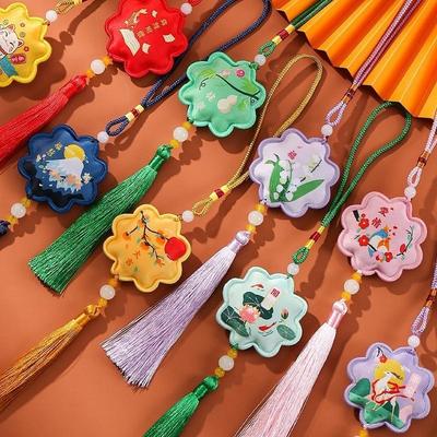 Latest Dragon Boat Festival Traditional Chinese Style Floral Sachet Embroidery  Kit (With Fragrance) DIY Car Pendant