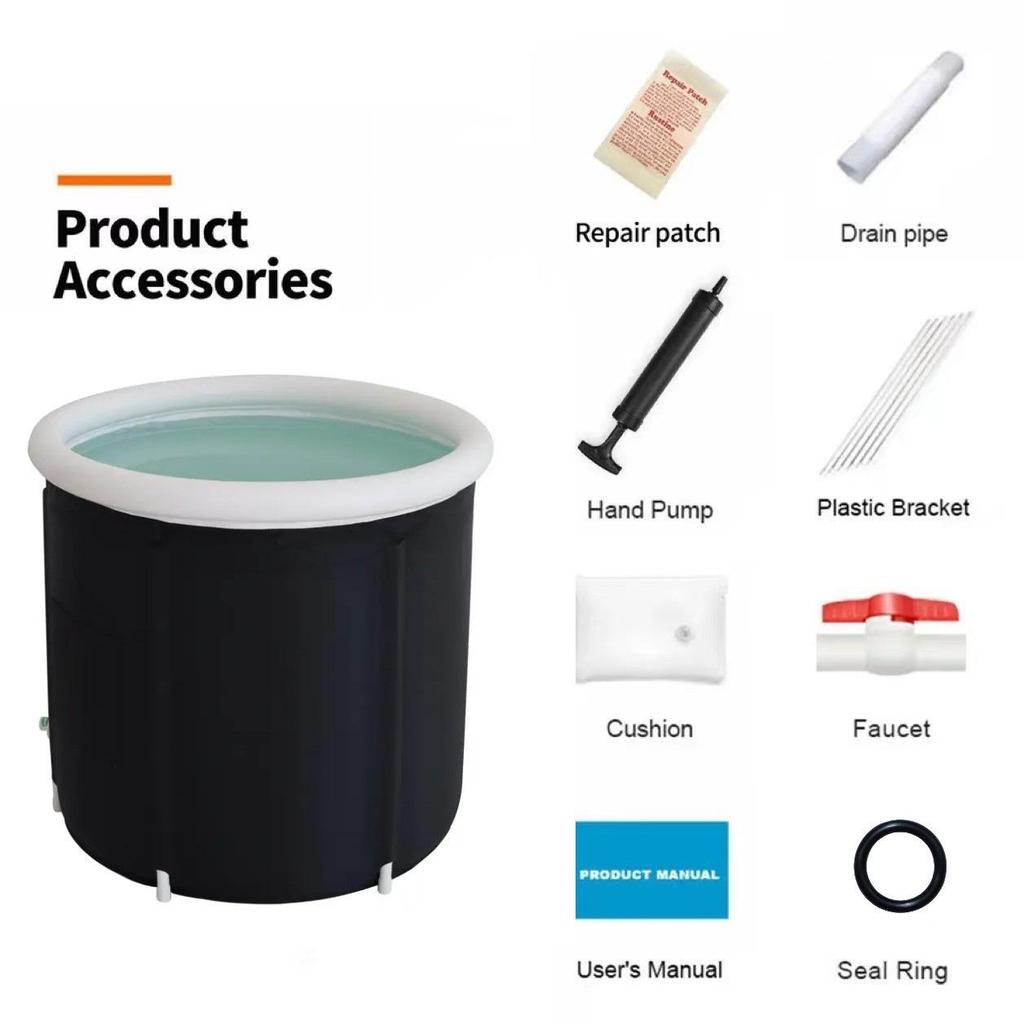 Portable Foldable Ice Bath Tub for Adults - Inflatable, Compact, Athletes Chill