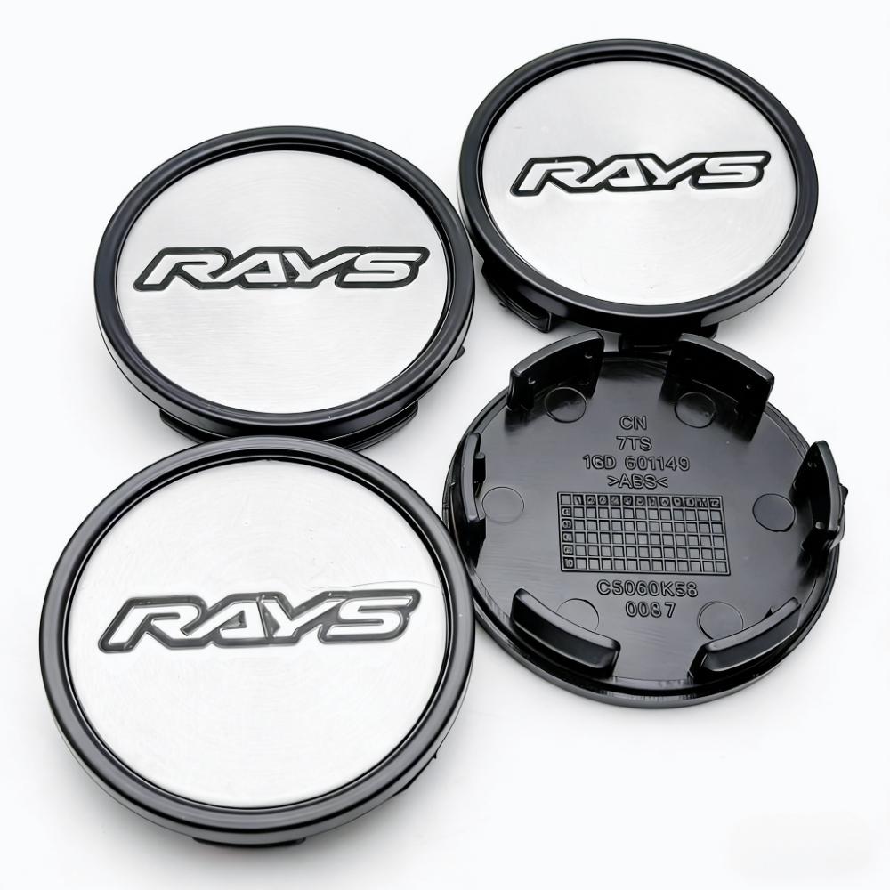 4 szt. 58 mm 53 mm Kołpaki Środkowe Kół Samochodowych Z Logo Rays Emblemat Odznaka Osłony Środkowe Piast Kół Pokrowiec Przeciwpyłowy Środka Felgi Zamienne Akcesoria Piast