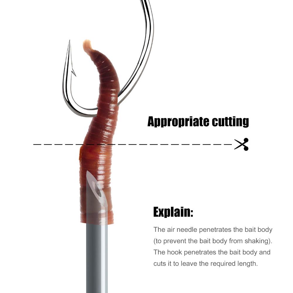 5-20Pcs Earthworm Hooking Needle Stainless Steel Hollow Gas Needle Driller Fishing Tools Quick Earthworm Hooking Needle