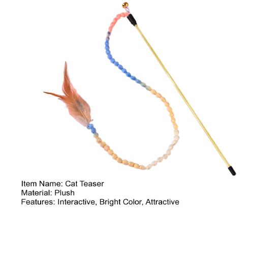 Cat Toy Caterpillar Cat Teaser Colorful Rod Teaser Wand Cat Interactive Toy Funny Feather Pet Cat Supplies Cat Accessory