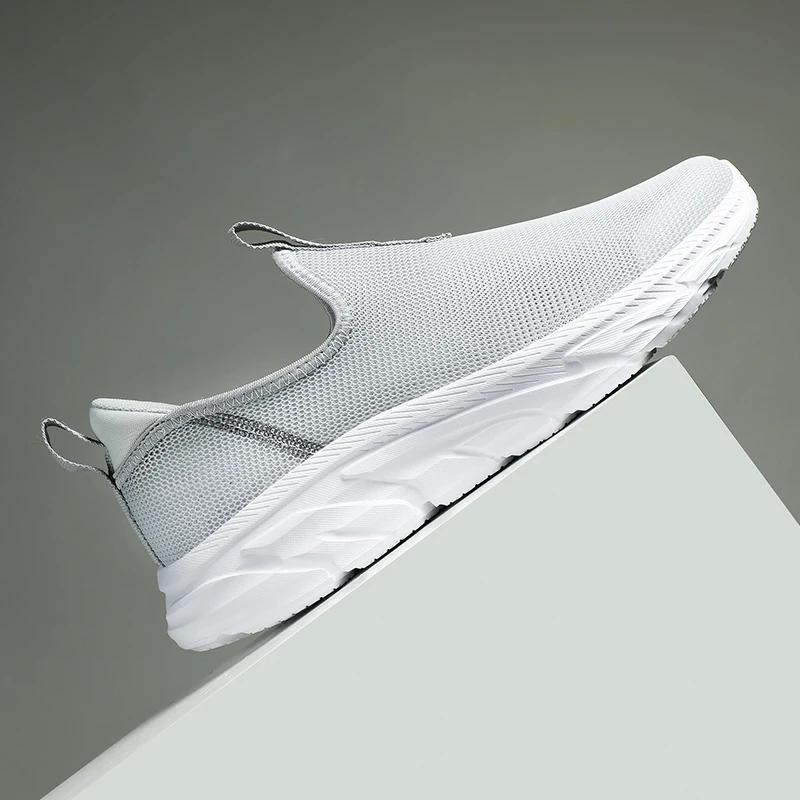 MAEDEF Summer Men Casual Shoes Hollow Mesh Sneakers Men Trendy Lightweight Gym Shoes Slip on Breathable Mens Trainers Loafer Men