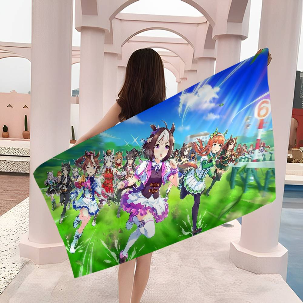 Umamusume Pretty Derby Anime Microfiber Beach Towel Absorbent Quick Dry Soft Yoga Swimming Resort Mountain Climbing Towel