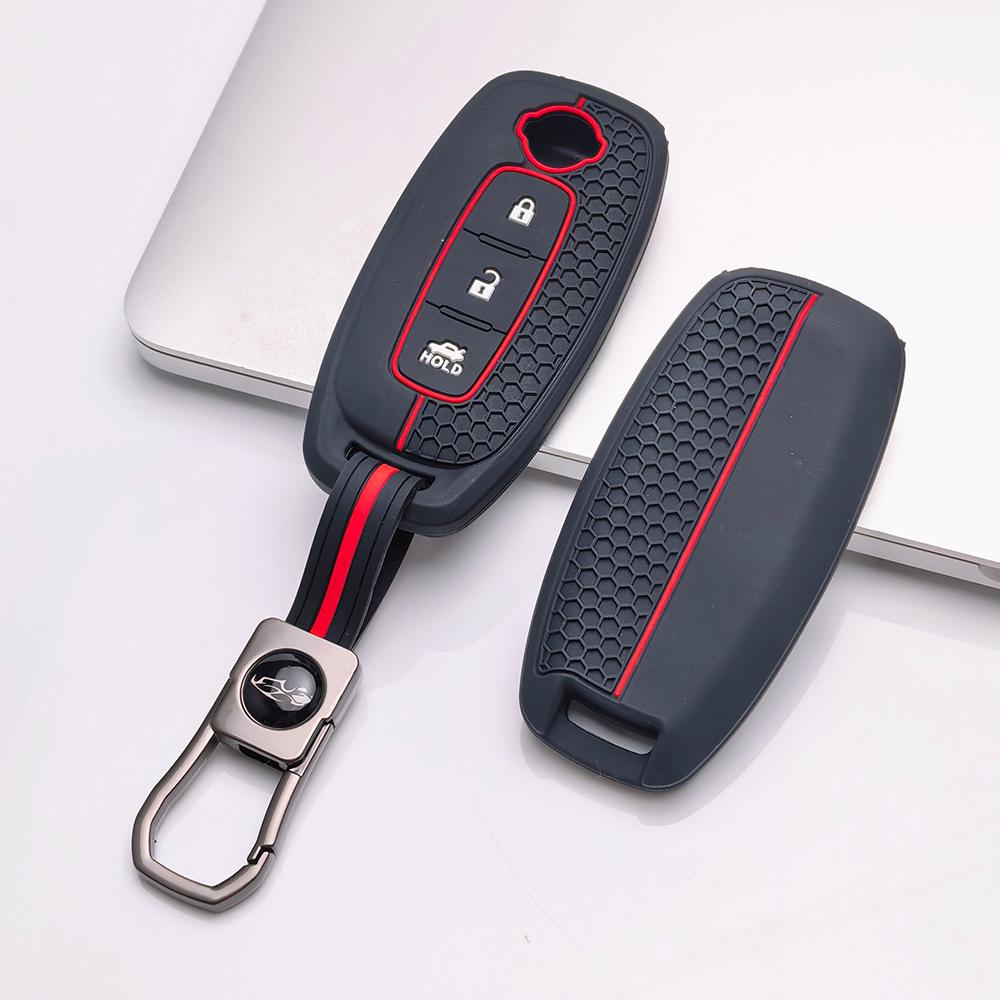 Key Fob Cover for Nissan Altima Sentra Rogue Pathfinder Frontier Murano Kicks Titan with Keychain Anti-Scratch Surface Shockproof Structure