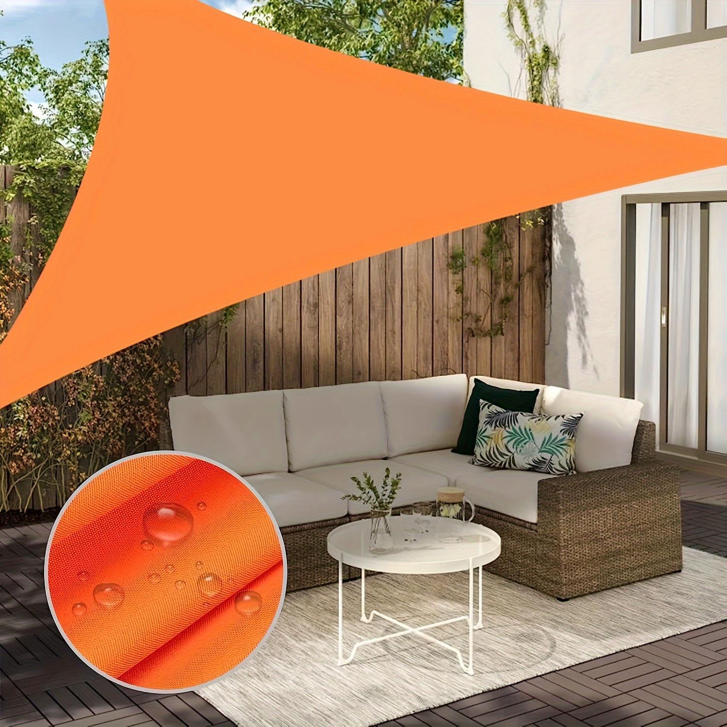 

4M*4M*4M Triangle Canopy - Durable Polyester Sunshade Sail for Patio, Balcony & Garden - Foldable Outdoor Shade for Terrace, Deck & Yard Activities 4M*4M*4M оранжевый