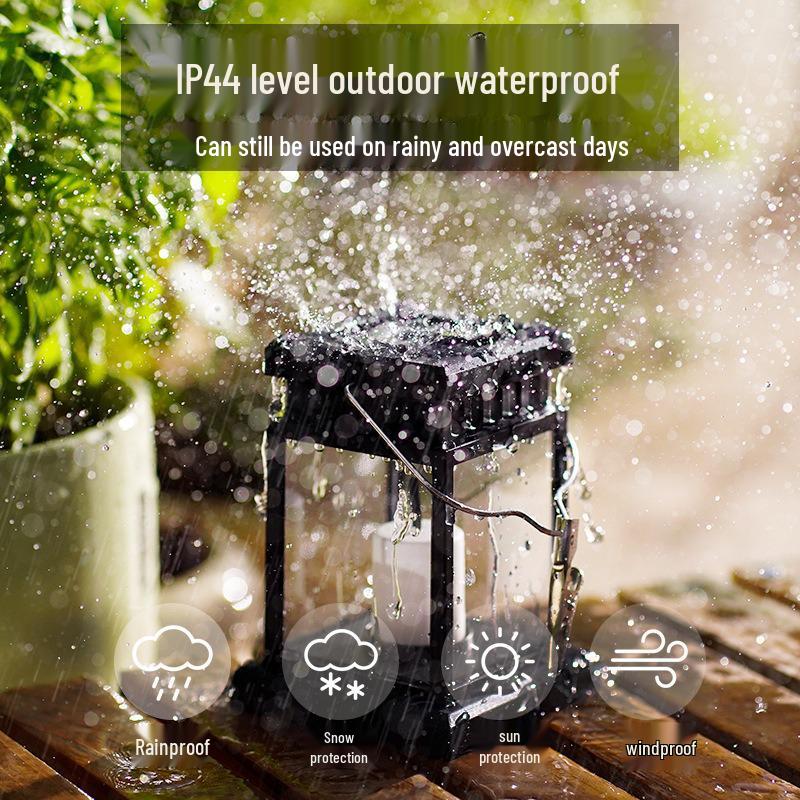 Solar LED Star Hanging Lantern: Copper Wire, Flickering Candle Effect, Waterproof Outdoor Light