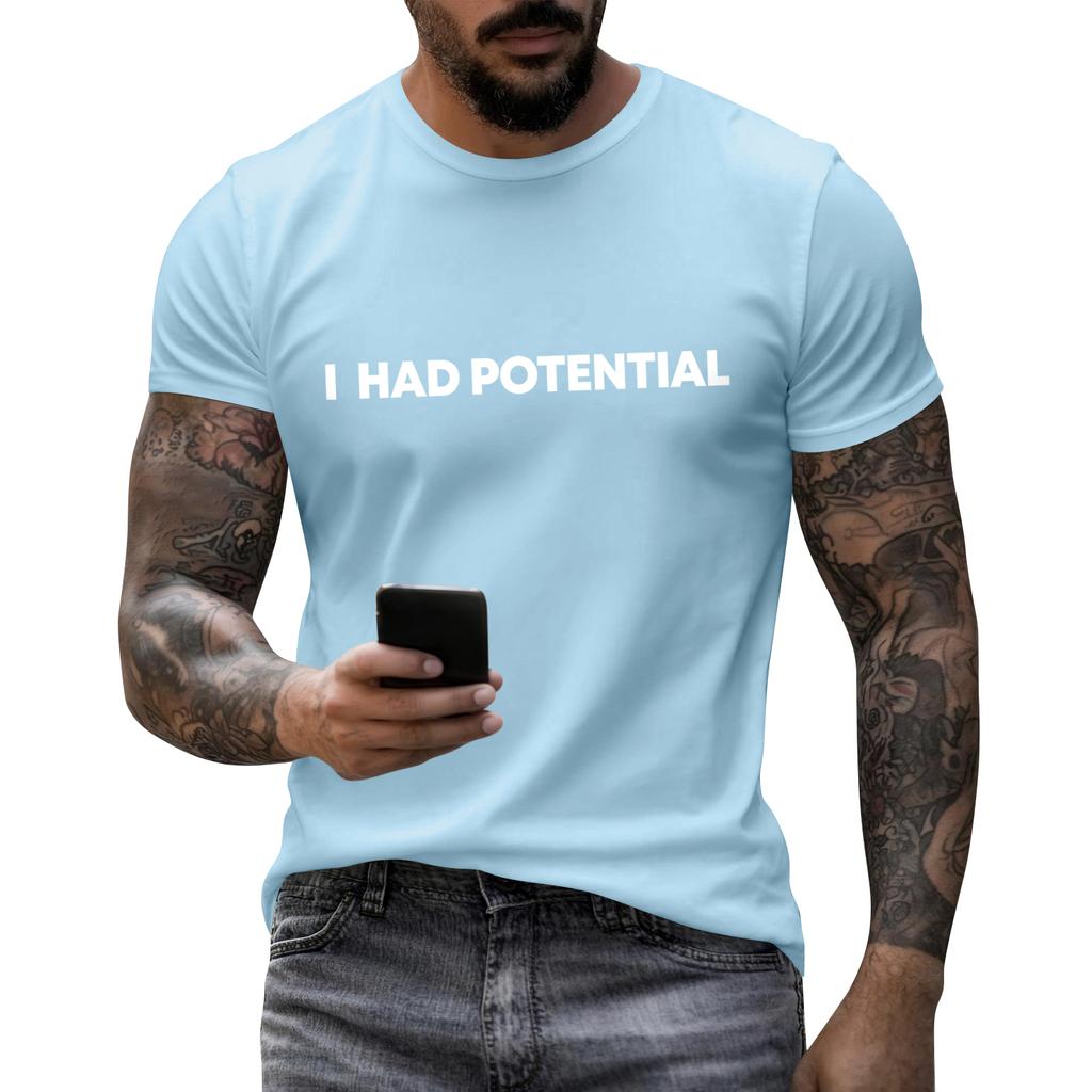 Men's Casual Letter Print Short-Sleeve T-Shirt