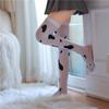 Cow Print Nightclub High Knee Stockings - Sexy White & Black Stockings for Women