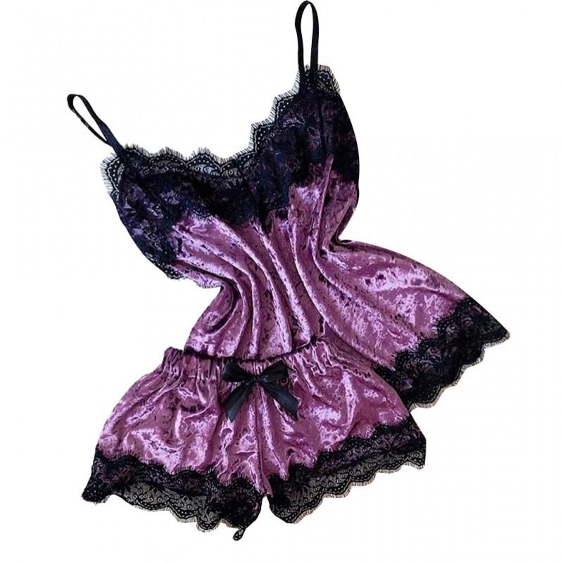 Womens Lace Lingerie Set Sleepwear Bodysuit With Straps Sexy Nightdress Intimate Evening Wear