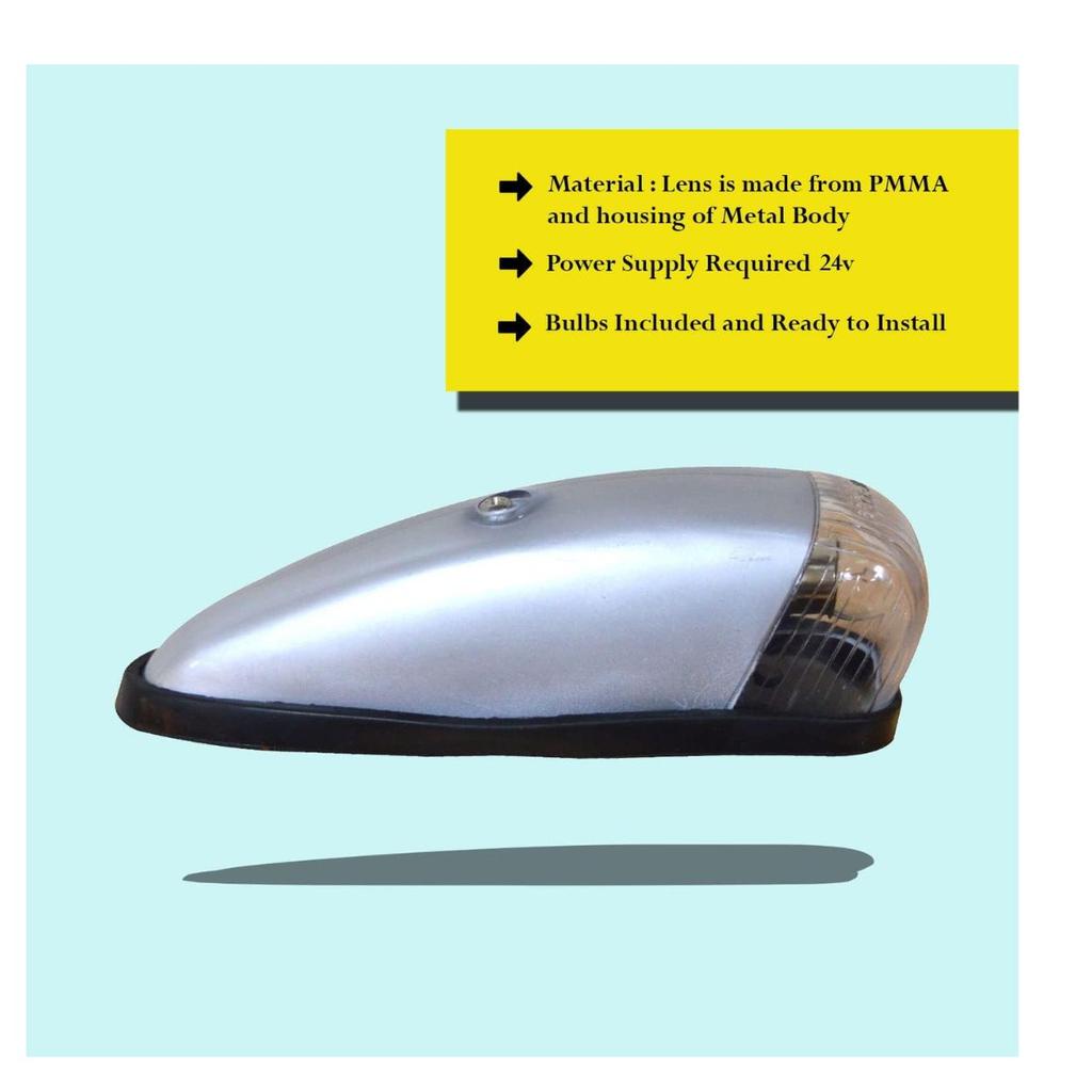 5er-Pack Tränenform Rote Klare Seitenmarkierungsleuchten mit 24V Glühbirnen für Schwertransporter & Anhänger