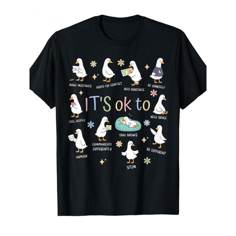 Funny It's Ok to Be Different Autism Goose Teacher T-Shirt