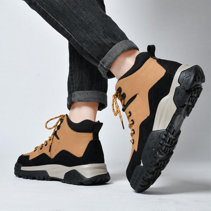 Fashion Men's Leather Sneakers High-top Casual Shoes