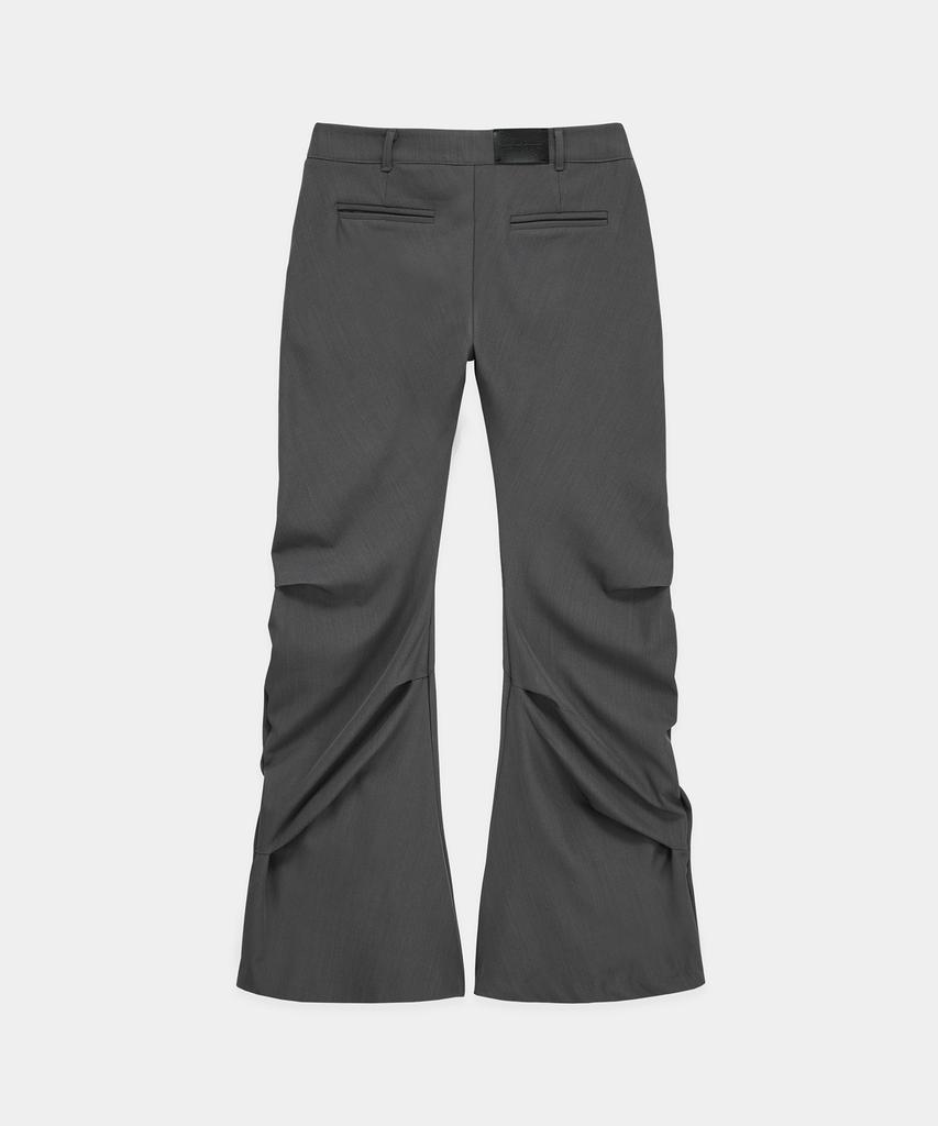 ETRE AU SOMMET Side Double Lace-Up Bootcut Slacks (Gray)