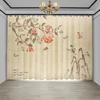 Neue Chinesische Vorhang Blume Vogel Wohnzimmer Blume Schmetterling Landschaft Tuschemalerei Fensterschirm Vorhang Chinesischer Vorhang 2 Stück