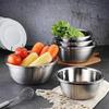 Meichu 304 Stainless Steel Basin and Sieve 4-Piece Set
