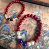 Cinnabar Beaded Bracelet with Faux Pearls for Women - Ji Pai New Year Gift