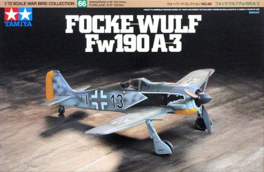 Tamiya Warbird Collection 66 Fw190 Plastic Model Kit 60766 No. 1/72 Focke-Wulf A-3