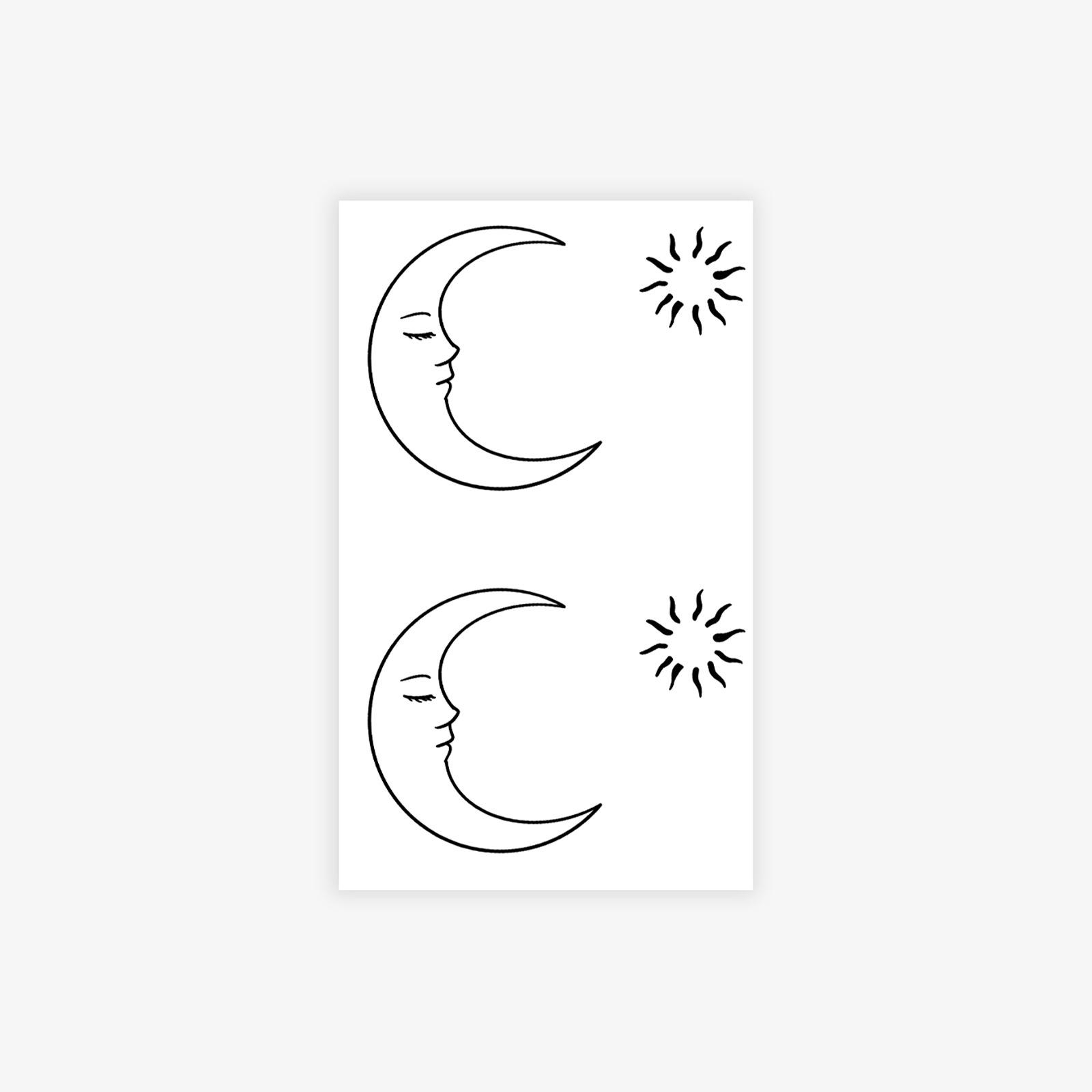 Moon Tattoo Sticker, Long-Lasting Waterproof And Non-Reflective, Advanced Sense, Niche Simple Tattoo Sticker 6*10