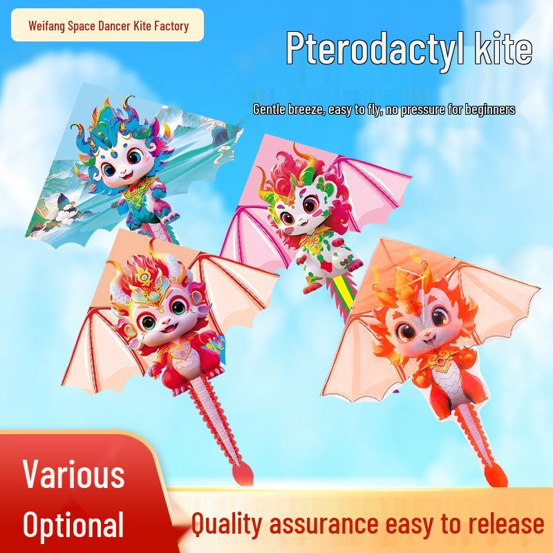Traditional Weifang Delta-Winged Dragon Kite - Easy to Fly, Long-Tail Cartoon Toy for Children