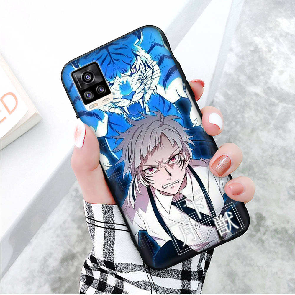 Black Case for Xiaomi Redmi 13C Note 9 iPhone XR 7 8 14 15 11 12 13 X XS Pro Max Samsung A25 S23 S24 FE Ultra Plus Bungo Stray Dogs