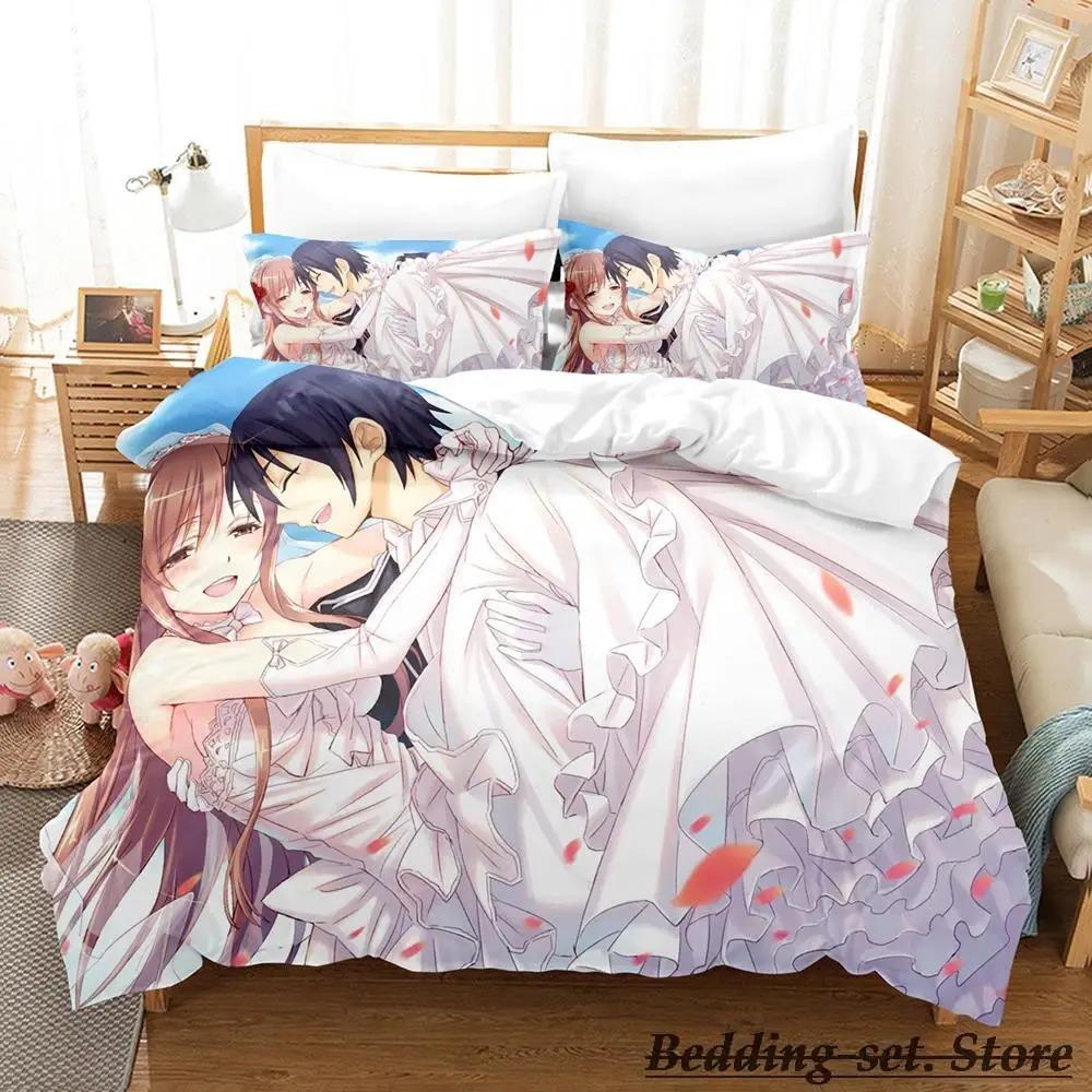 Anime Hochzeitsbettwäsche-Set Einzelbett Twin Full Queen King Size Bettset Erwachsener Kind Schlafzimmer Bettbezug-Sets Anime Bettwäsche-Set
