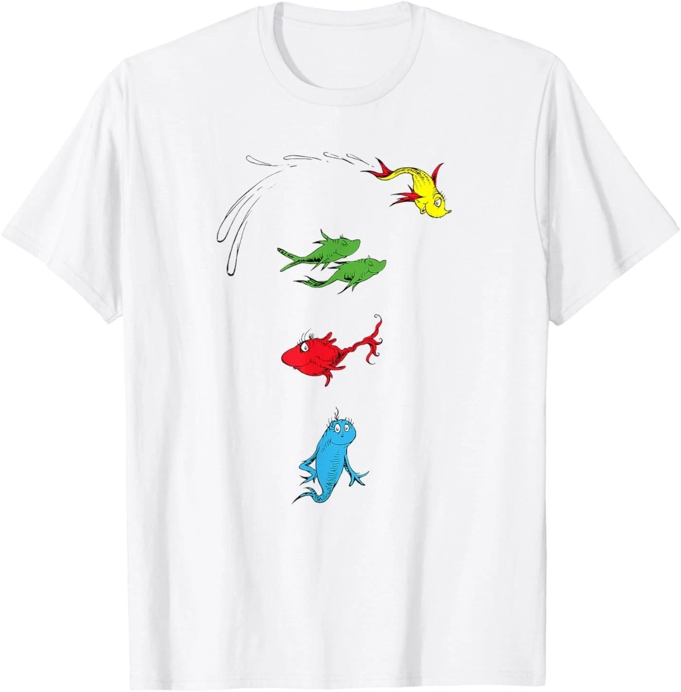 Dr. Seuss One Fish Two Fish Red Fish Blue Fish T-Shirt S