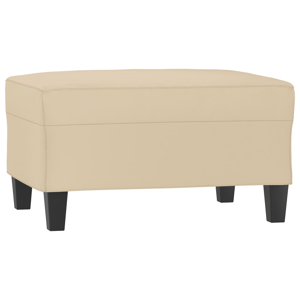 Footstool Cream 70x55x41 Cm Microfiber Fabric
