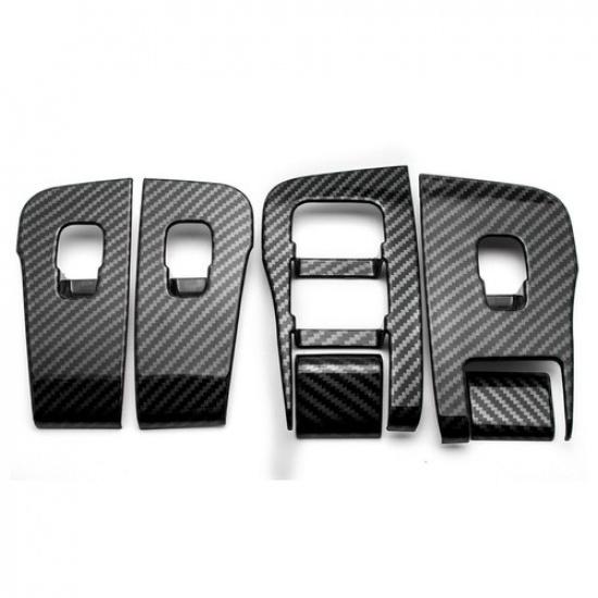 Carbon Fiber Texture Window Door Lift Lock Molding For Tesla Model 3 Y 2017-