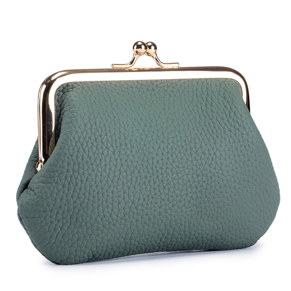 Genuine Leather Clasp Mini Wallet Retro and Modern Design in 5 Colors Smartly Organize Your and Coins Perfect Gift Make Every Day a Little Green