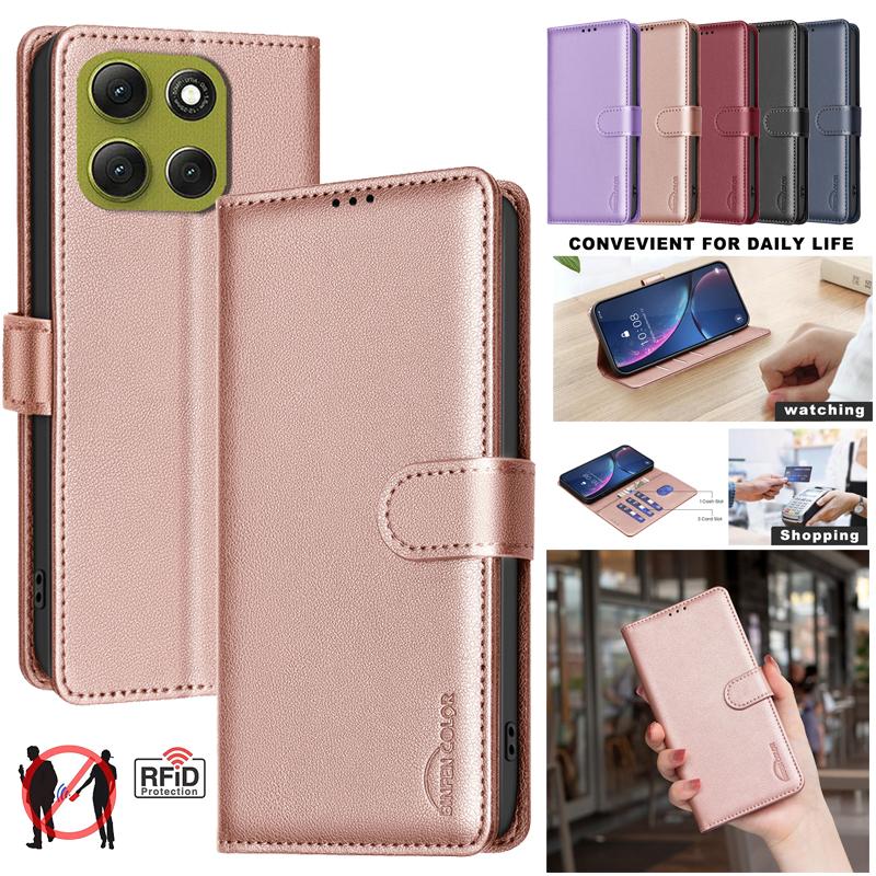 Geldbörsen-Klapphülle Diebstahlschutzhülle für Motorola MOTO G56 G86 Power 5G G 56 86 MotoG56 2025 Lederhülle RFID-Blockierung Schutztaschen