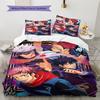 J-Jujutsu K-Kaisens Pattern Bedding Quilt Set Quilt Cover Pillowcase Home Decoration Gift (1 * Duvet Cover + 2 * Pillowcase, Without Core)