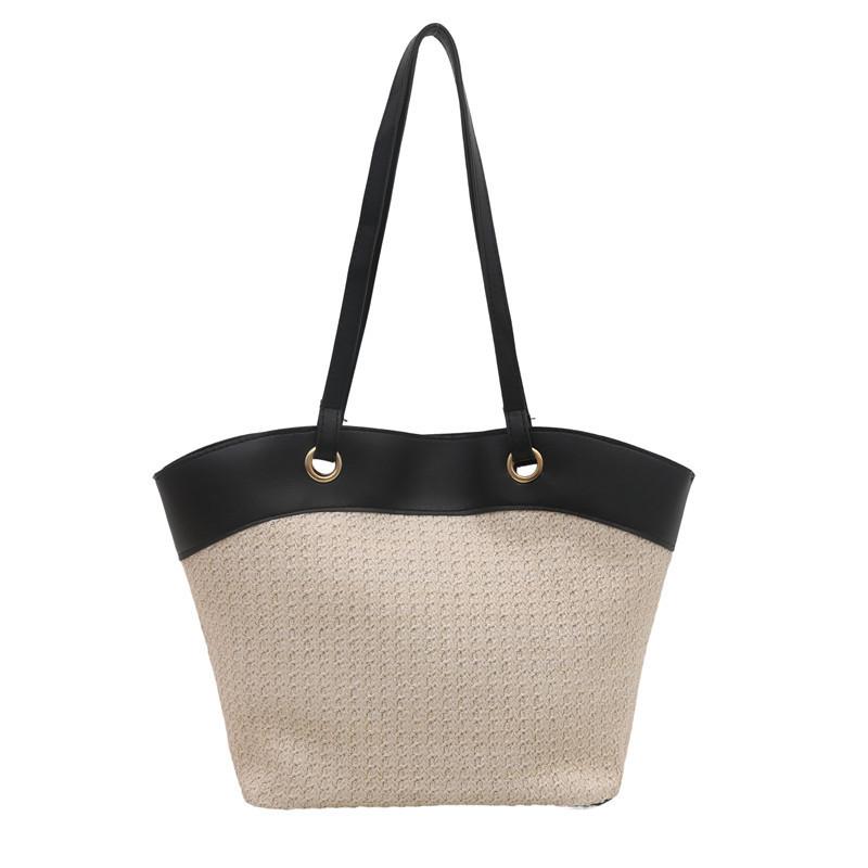 Strohtasche Damen Urlaub Strand Lässig Vielseitig Französisch Retro Gemüsekorb Umhängetasche Modetrend Gewebte Tasche