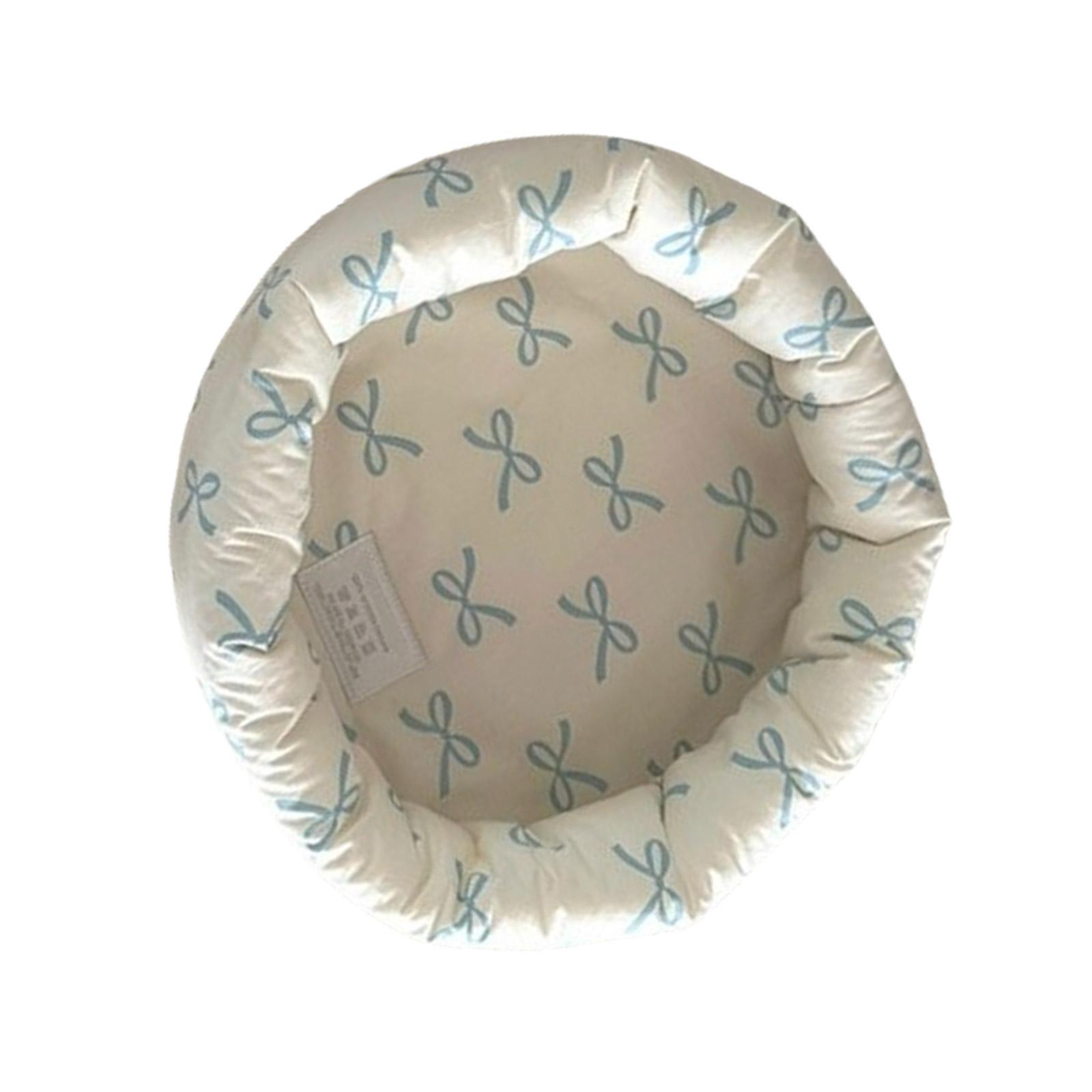 

Bowknot Print Circular Organizer Basket Compact Round Basket with Bowknot Accent for Storing Trinkets and Beauty Product