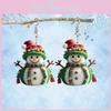 Christmas Themed Snowman Pattern Women Acrylic Earrings For Holiday Gift