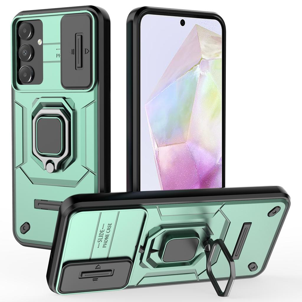For Samsung Galaxy A15 4G/A15 5G Protective Case Slide Lens Cover PC+TPU Phone Shell