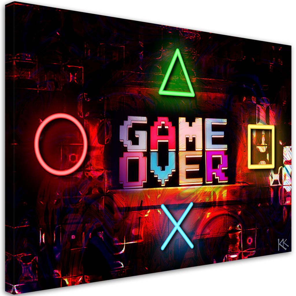 Canvas Print, Game Over Lettering for Gamers
