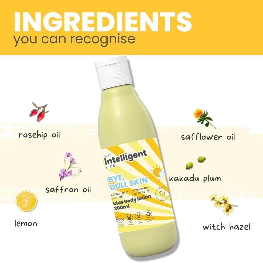 Tuco® Kids Dull Skin Lotion | Perfect for dull skin | Made with Turmeric, Kakadu Plum | For kids 4-10, 2-5, 10-15 years | 200ml-Pack of 2