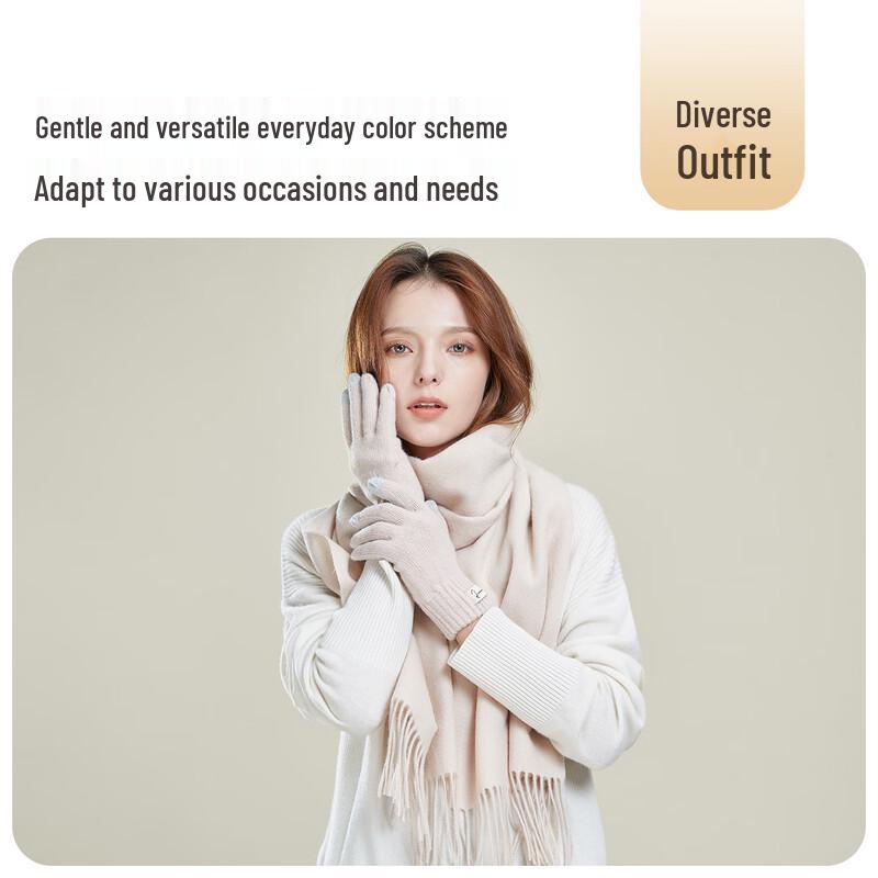 JIUMU Women's Thick Wool Touchscreen Gloves