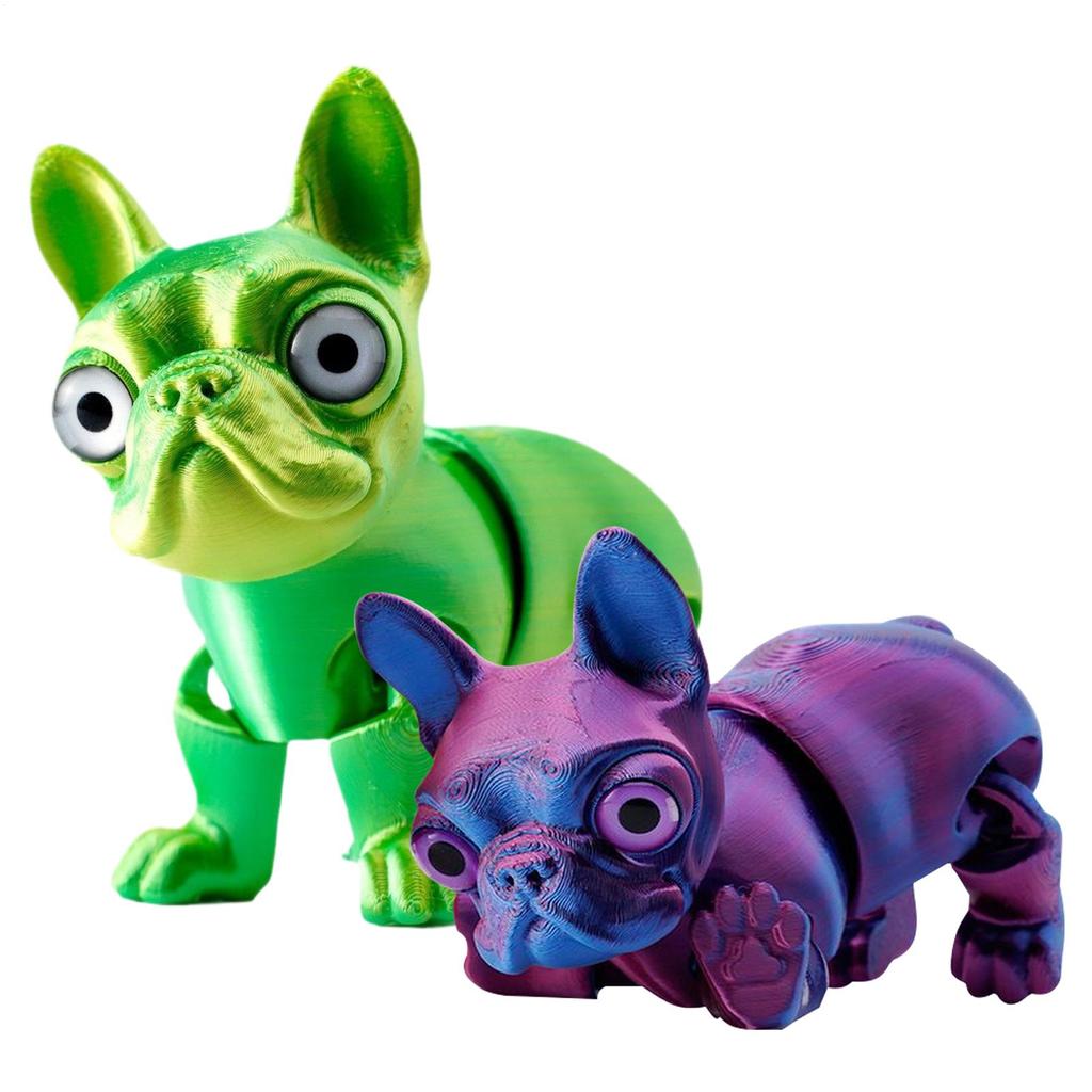 3D Printed Bulldog Fidget Flexible Bulldog Articulated Toy Animal Figurine For Party Adults Christmas Room Showcase Desk Decor
