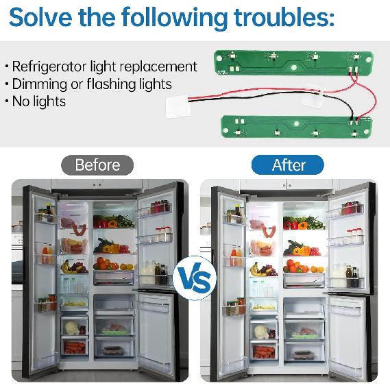 W11042554 Refrigerator LED Light Module Compatible with Whirlpool Maytag Amana Refrigerators, Replaces W11527432 W11101384 W11333374 W11387579 (Does