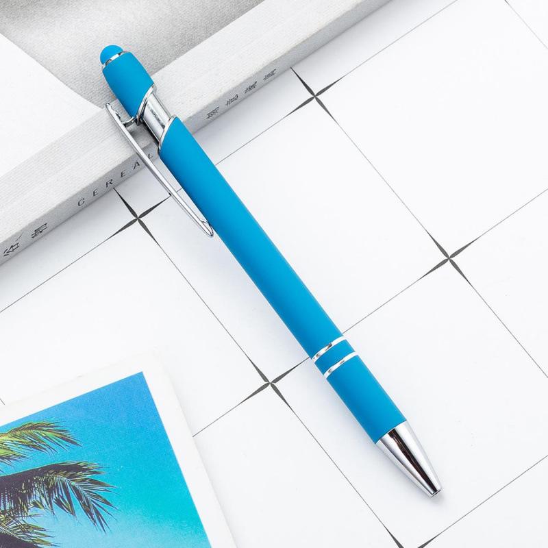 Elegant Push-Action Metal Touch Screen Ballpoint Pen with Customizable Logo and Spray Paint Finish