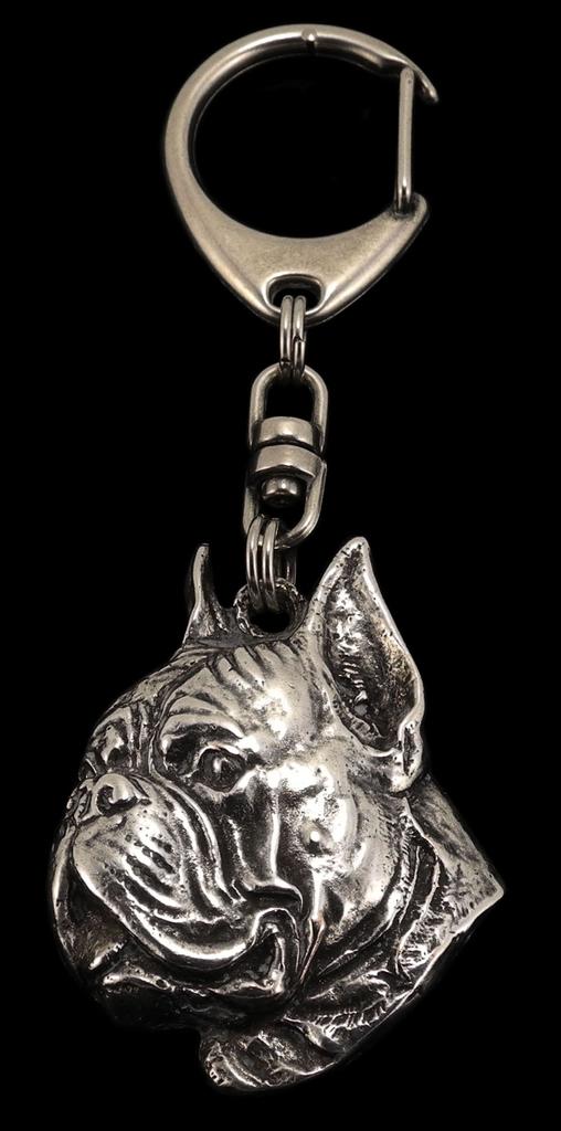 Boxer, Deutscher Boxer II - Versilberter Schlüsselanhänger mit Hund, Handtaschen-Deko, Rucksack-Anhänger der Marke Art-Dog