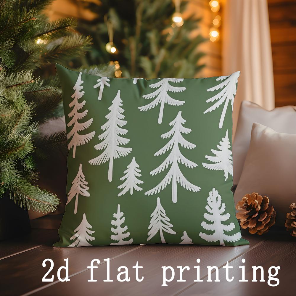 

Home Decor Christmas Gnomes and Pine Tree Pillow Covers Pattern Cushion Cover Suitable for Sofa Bedroom Car Pillow Cover 16x16Inch
