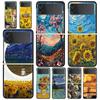 Case for Samsung Galaxy Z Flip 3 4 5 6 Folding Van Gogh Sunflowers The Starry Night For Samsung Z Flip4 Flip5 PC Hard Cover