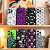 Skull Phone Case For iPhone 17,16,15,14,13,12,11 Plus,Pro Max,XS,Soft Silicone Black Cover